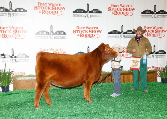 Class winner at the 2026 Fort Worth Stock Show and Rodeo Junior Show.